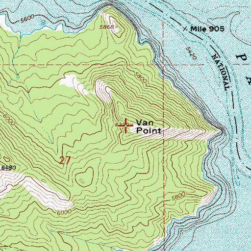 Topographic Map of Van Point, ID