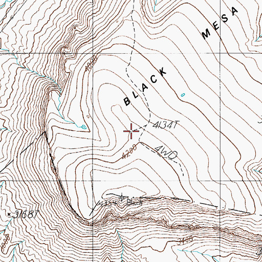 Topographic Map of Black Mesa Tank Number Two, AZ