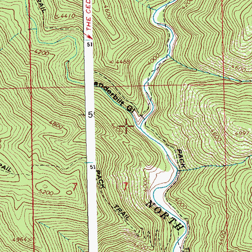 Topographic Map of Vanderbilt Gulch, ID