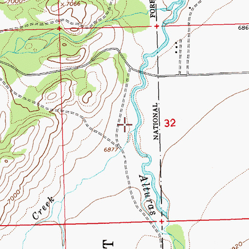 Topographic Map of Vat Creek, ID