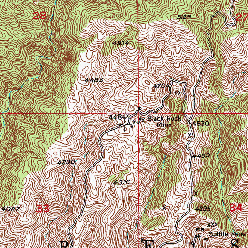 Topographic Map of Black Rock, AZ