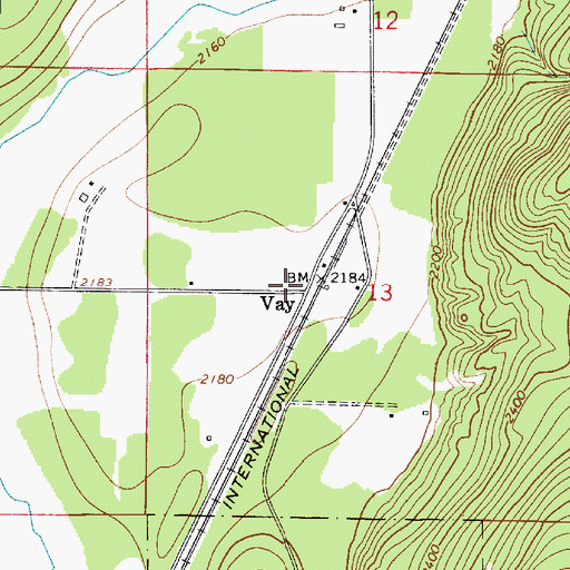 Topographic Map of Vay, ID