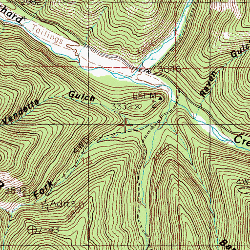 Topographic Map of Vendetta Gulch, ID