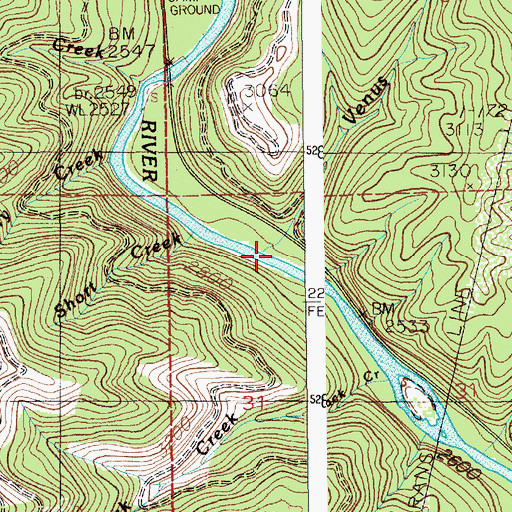 Topographic Map of Venus Creek, ID
