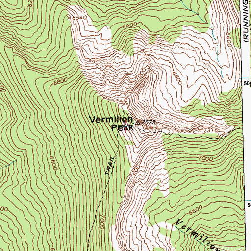 Topographic Map of Vermilion Peak, ID