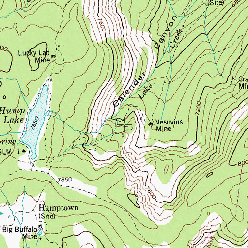 Topographic Map of Vesuvius Mine, ID