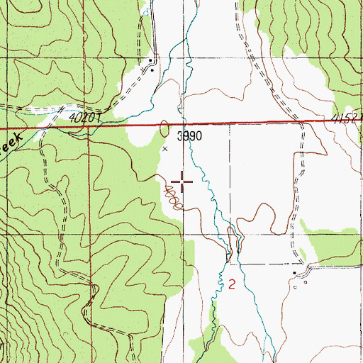 Topographic Map of Vick Creek, ID