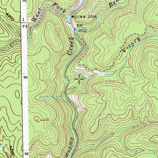 Topographic Map of Vicory Creek, ID