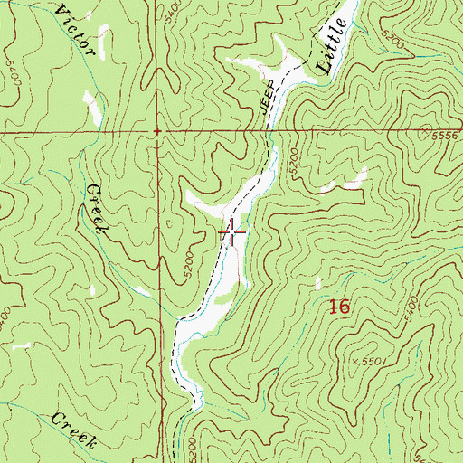 Topographic Map of Victor Creek, ID