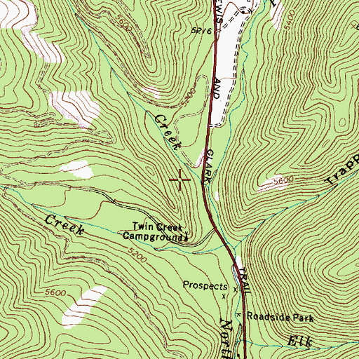 Topographic Map of Vine Creek, ID