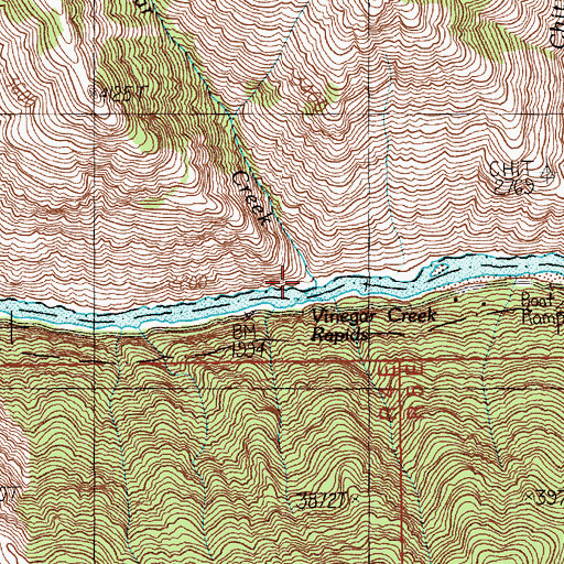 Topographic Map of Vinegar Creek, ID