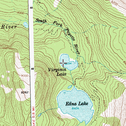 Topographic Map of Virginia Lake, ID