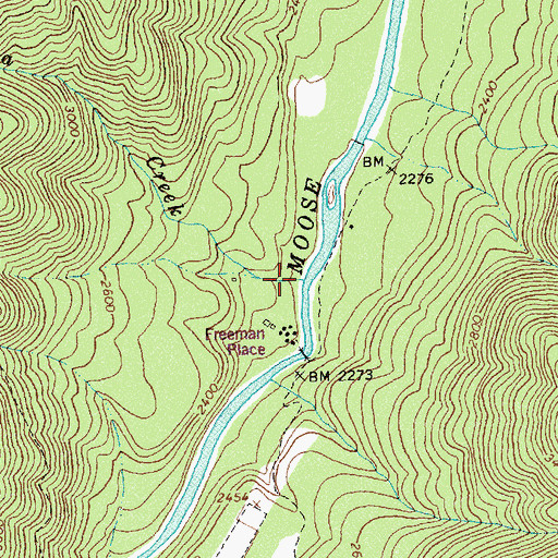 Topographic Map of Vista Creek, ID