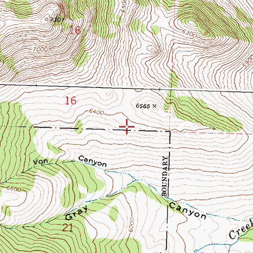 Topographic Map of Von Canyon, ID
