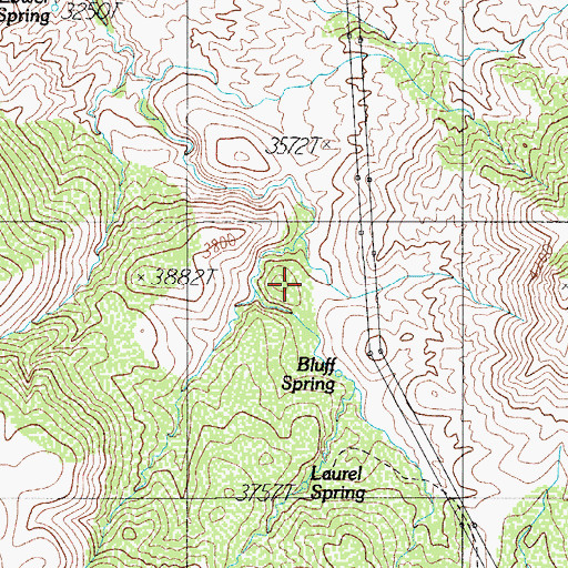 Topographic Map of Bluff Spring, AZ