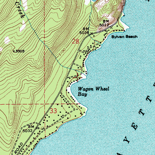 Topographic Map of Wagon Bay Creek, ID