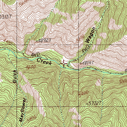 Topographic Map of Wagon Road Gulch, ID