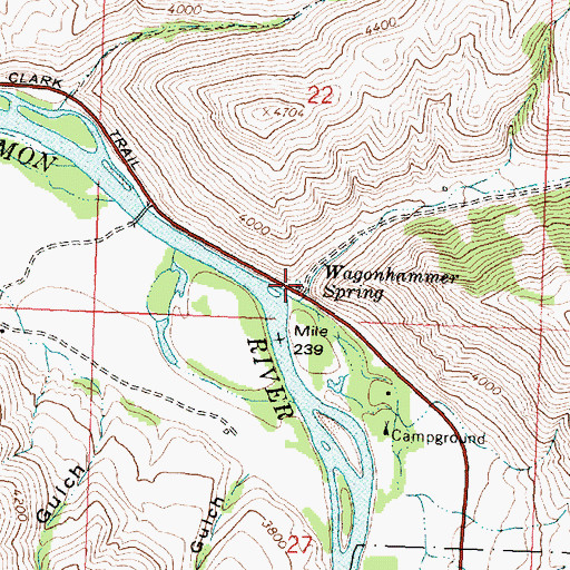 Topographic Map of Wagonhammer Spring, ID