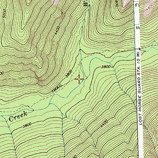 Topographic Map of Wahoo Creek, ID