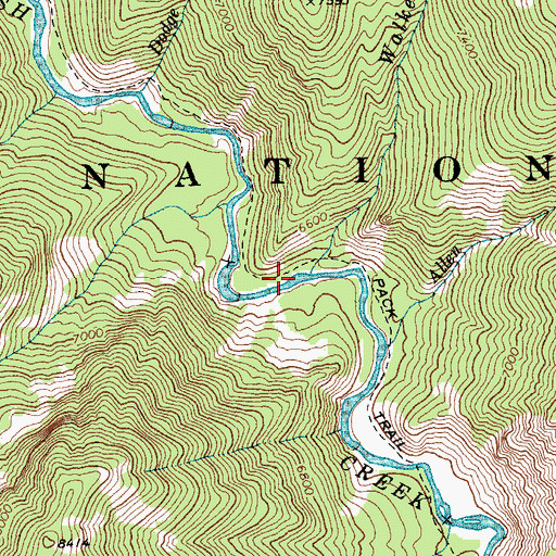 Topographic Map of Walker Creek, ID
