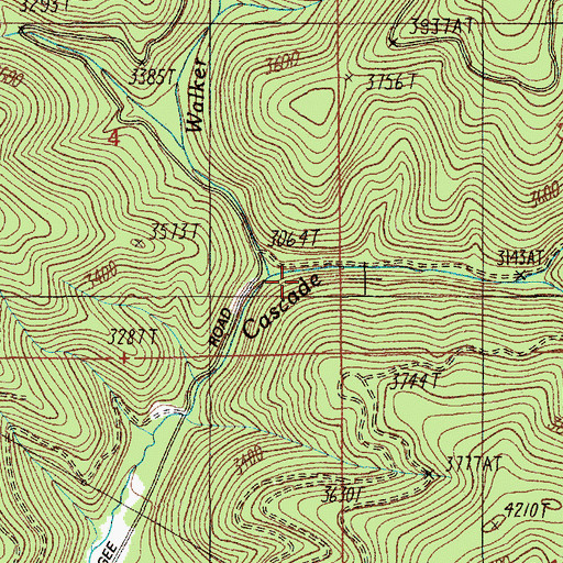 Topographic Map of Walker Creek, ID