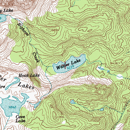 Topographic Map of Walker Lake, ID