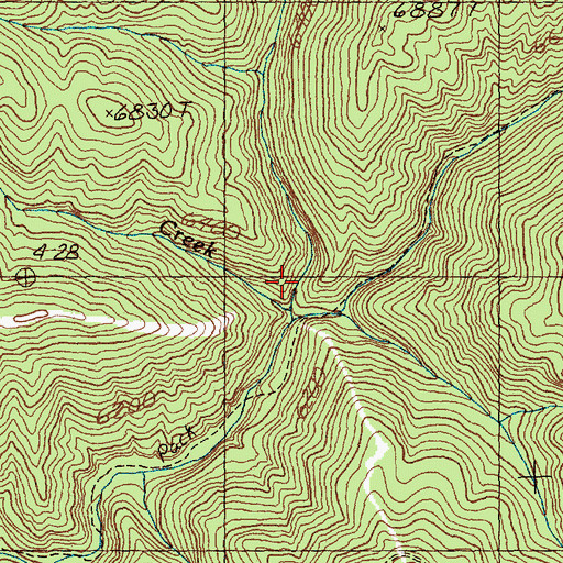 Topographic Map of Wallace Creek, ID