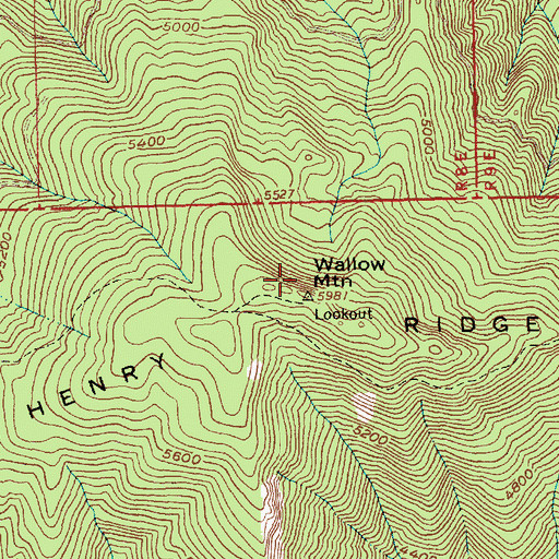 Topographic Map of Wallow Mountain, ID