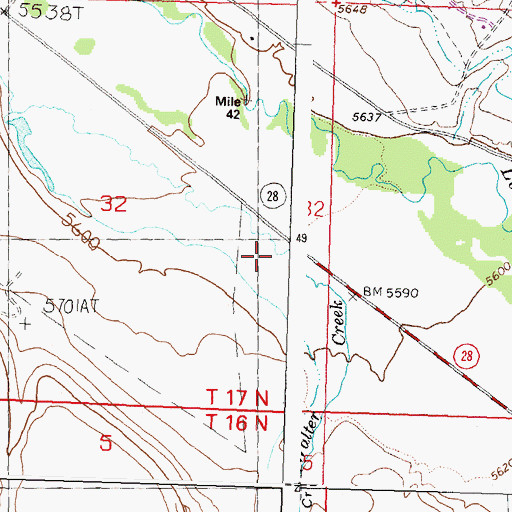 Topographic Map of Walter Creek, ID