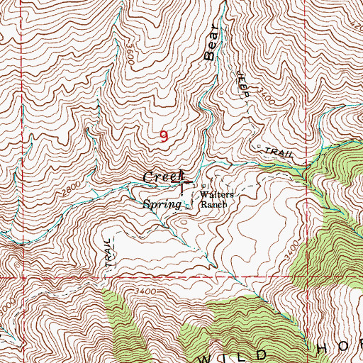 Topographic Map of Walters Ranch, ID