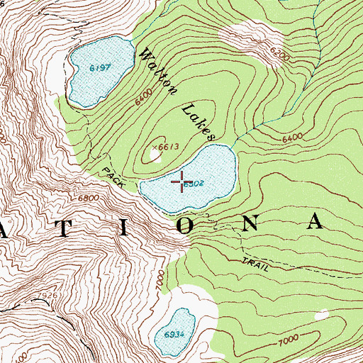 Topographic Map of Walton Lakes, ID