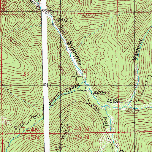 Topographic Map of Wampus Creek, ID