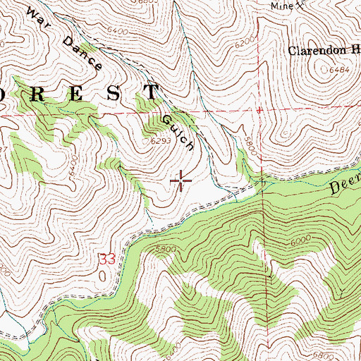 Topographic Map of War Dance Gulch, ID
