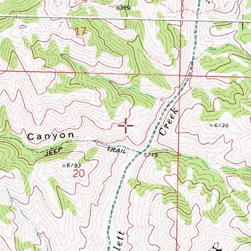 Topographic Map of Ward Canyon, ID