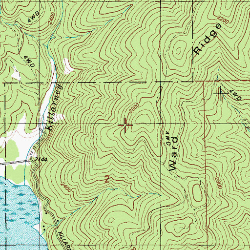 Topographic Map of Ward Ridge, ID