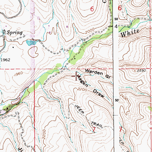 Topographic Map of Warden Gulch, ID