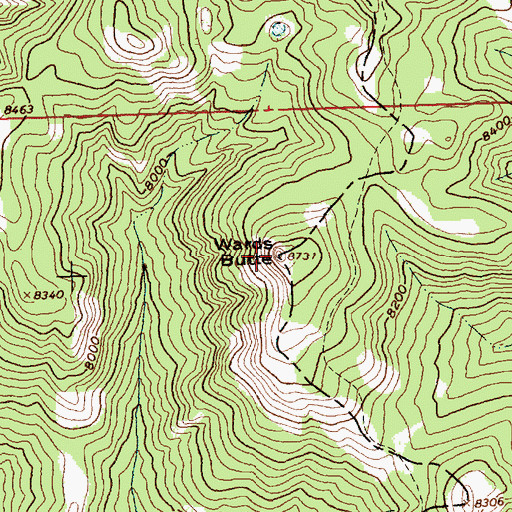 Topographic Map of Wards Butte, ID