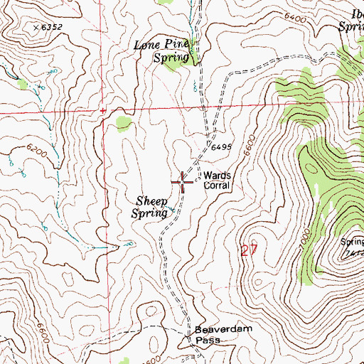 Topographic Map of Wards Corral, ID