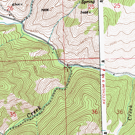 Topographic Map of Warfield Creek, ID