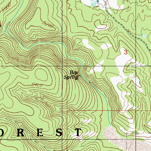 Topographic Map of Box Spring, AZ