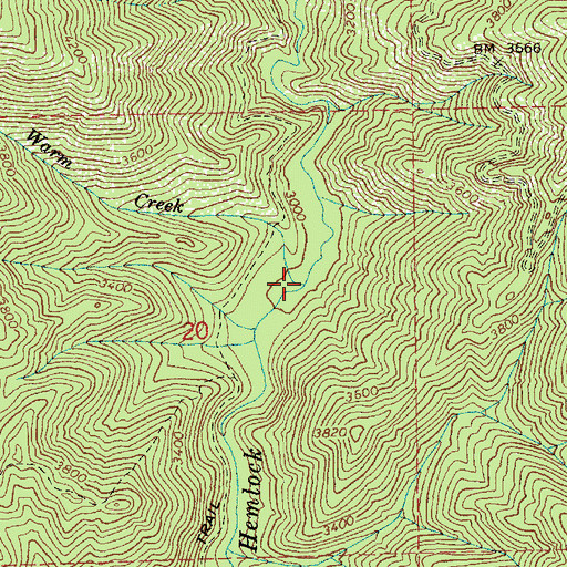 Topographic Map of Warm Creek, ID