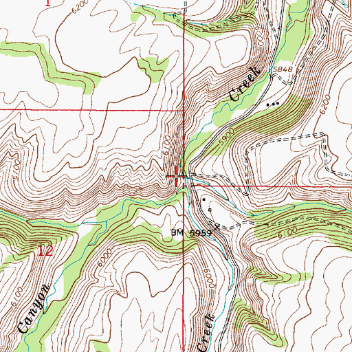 Topographic Map of Warm Creek, ID