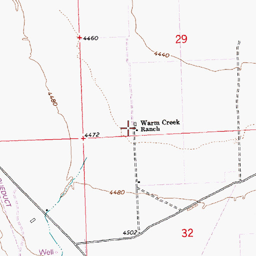 Topographic Map of Warm Creek Ranch, ID