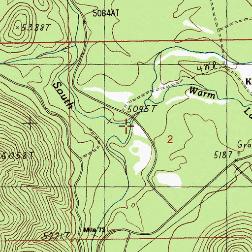Topographic Map of Warm Lake Creek, ID