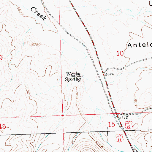Topographic Map of Warm Spring, ID