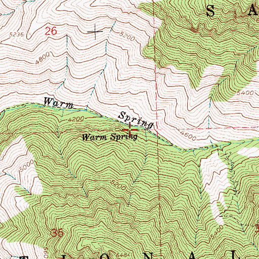 Topographic Map of Warm Spring, ID