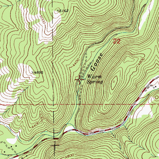 Topographic Map of Warm Spring, ID