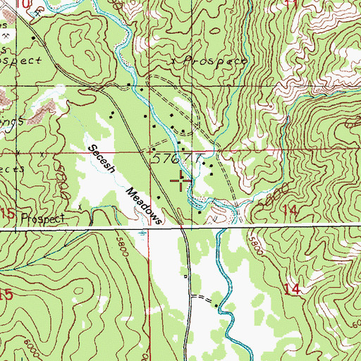 Topographic Map of Warm Spring Creek, ID