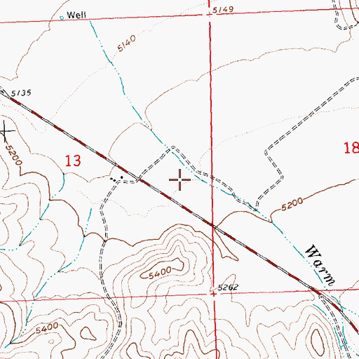 Topographic Map of Warm Spring Creek, ID