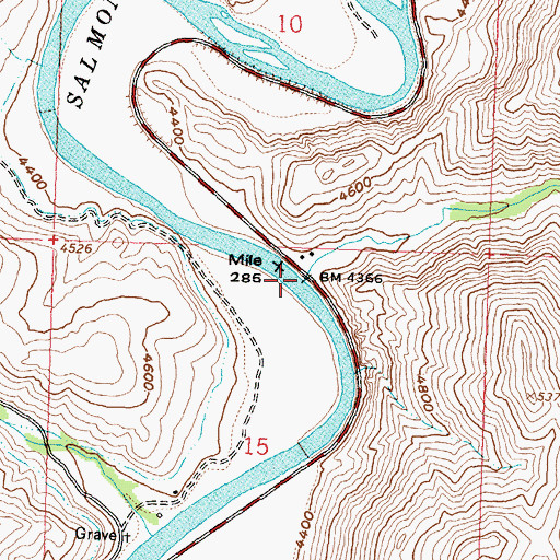 Topographic Map of Warm Spring Creek, ID